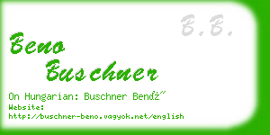 beno buschner business card